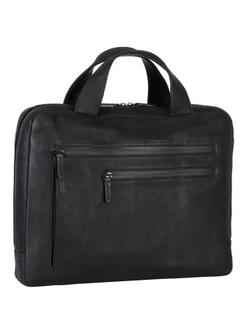 Leonhard Heyden Den Haag Aktentasche Leder 38 cm Laptopfach schwarz