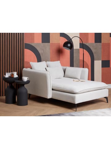 Beliani Chaiselongue CHARMES in Beige/Schwarz - (W) 124 x (H) 72 x (L) 159 cm
