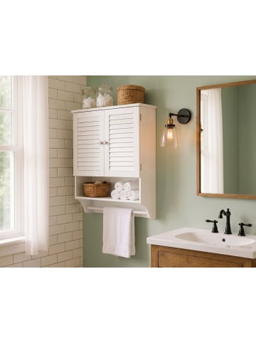 Beliani Badezimmerschrank SENGUER in Weiß - (W) 60 x (H) 75 x (L) 22 cm