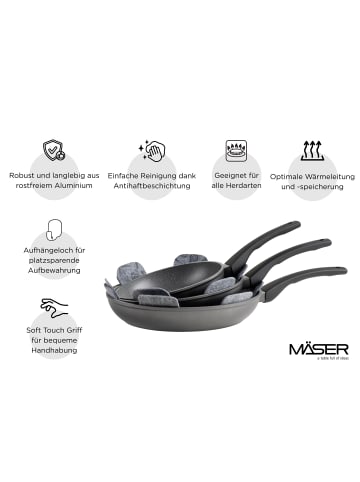 Mäser Pfannen Set, 7-tlg., Aluminium Leonis in Schwarz