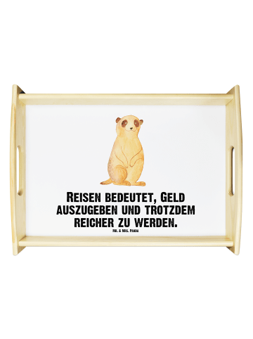 Mr. & Mrs. Panda Tablett Erdmännchen mit Spruch in Weiß