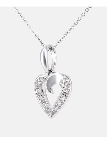 Diamant L'éternel Halskette mit Anhänger aus 375 Weißgold mit Diamant Herz-Design