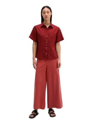 Marc O'Polo Kurzarm-Leinenbluse regular in Tall Poppy