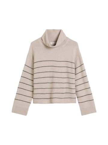 Marc O'Polo Gestreifter Rollkragenpullover relaxed in Light Beige