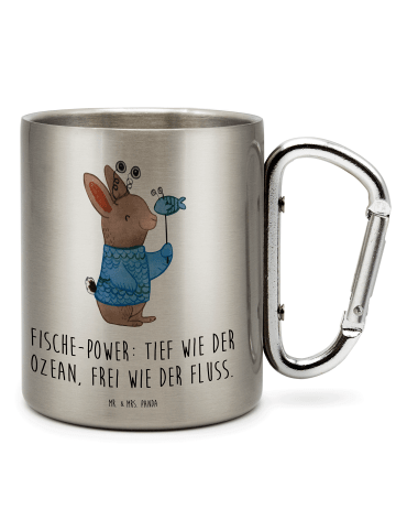 Mr. & Mrs. Panda Kaffeebecher Fische Astrologie mit Spruch in Silber