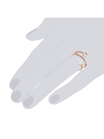 Lulu & Jane Perlen-Ring Sterling Silber Süßwasser-Zuchtperle in roségold