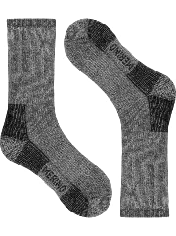 normani 2 Paar 100% Merino Wandersocken in Grau