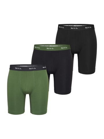 Phil & Co. Berlin  Retro Pants Jersey Long Boxer in black+green
