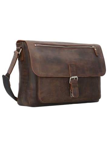 Leonhard Heyden Salisbury Messenger Leder 40 cm Laptopfach in braun