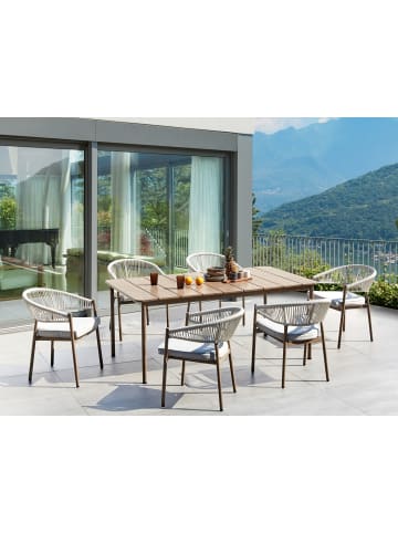 Beliani Esstisch FLAVIA in Braun - (W) 96 x (H) 76 x (L) 185 cm