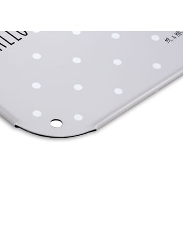 Mr. & Mrs. Panda Blechschild Otter Bauch mit Spruch in Grau Pastell