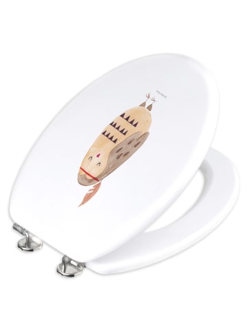 Mr. & Mrs. Panda WC Sitz Eule Federschmuck ohne Spruch in Weiß