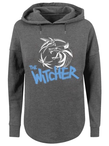 F4NT4STIC Oversized Hoodie The Witcher Spray Logo Netflix TV Series in charcoal