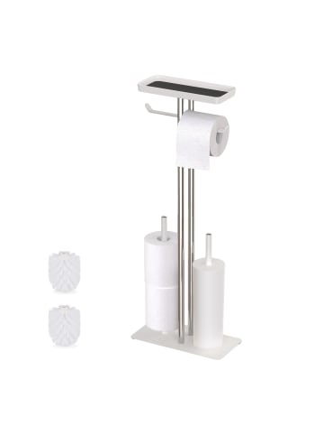 relaxdays WC-Garnitur in Weiß – (B)30 x (H)77 x (T)15 cm