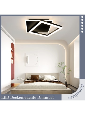 ZMH Deckenleuchte LED in schwarz Dimmbar 42W Acryl Modern mit Fernbedienung