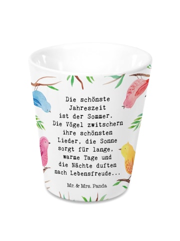 Mr. & Mrs. Panda Topf Vogelgezwitscher mit Spruch in Weiß