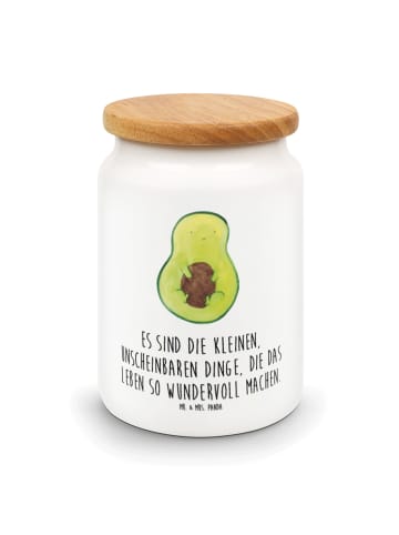 Mr. & Mrs. Panda Vorratsbehälter Avocado Kern mit Spruch in Weiß