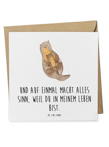 Mr. & Mrs. Panda Deluxe Karte Otter Kind mit Spruch in Weiß