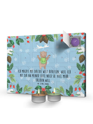Mr. & Mrs. Panda duft adventskalender Bär Flugzeug mit Spruch in Eisblau