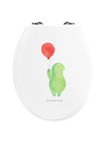 Mr. & Mrs. Panda Motiv WC Sitz Schildkröte Luftballon ohne Spruch in Weiß