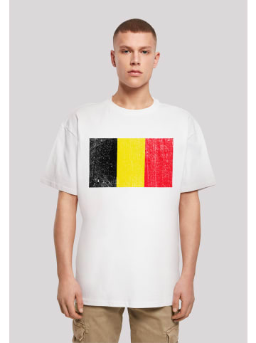 F4NT4STIC Heavy Oversize T-Shirt Belgium Belgien Flagge in weiß