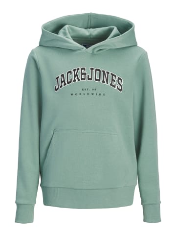 JACK & JONES Junior Sweatshirt JJECALEB VARSITY SWEAT HOODIE JNR in mineral blue