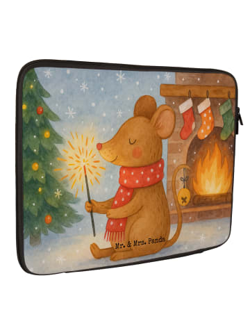Mr. & Mrs. Panda Laptop Tasche Maus Weihnachten Design ohne Spruch in Weiß