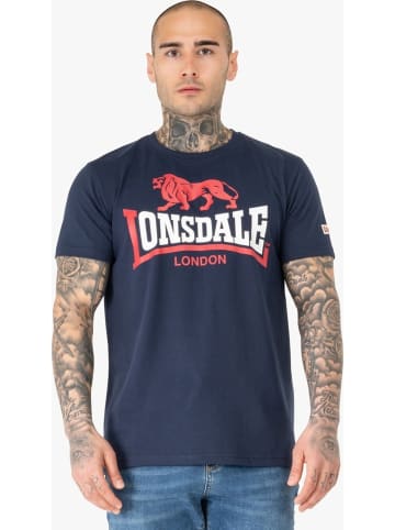 Lonsdale T-Shirt "Lion Two Tone Herren T-Shirt normale Passform" in Blau