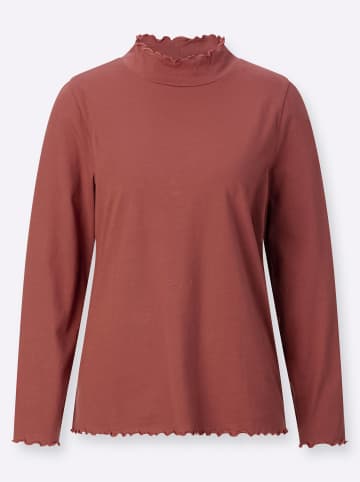 Sieh an! Stehkragen-Shirt in rotbraun