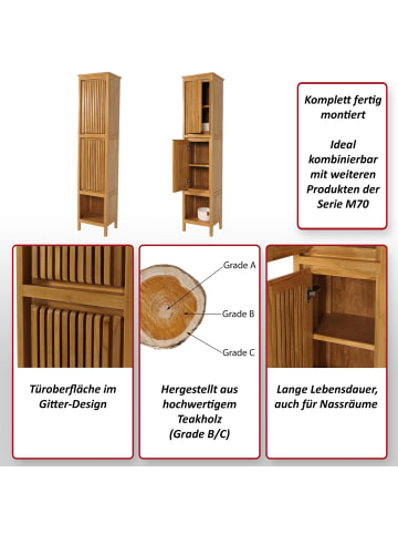 MCW Teak-Hochschrank M70, Standard