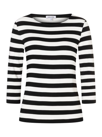 More & More softes 3/4 Arm Viskose- Jersey-Shirt in regular stripes jersey black offwhite