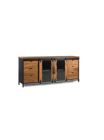 Giner y Colomer Sideboard aus Mangoholz und schwarzem Metall in Brown