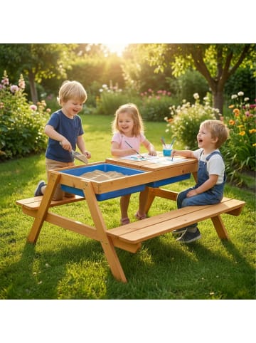 relaxdays Kindersitzgruppe in Natur - (B)89 x (H)48,5 x (T)85 cm