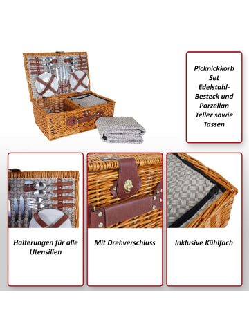 MCW Picknickkorb-Set B25 für 4 Personen