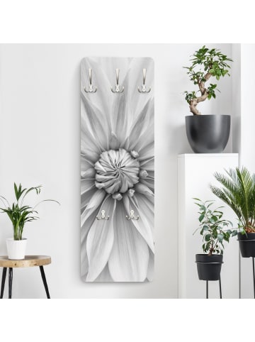 WALLART Garderobe - Botanische Blüte Weiß in Grau