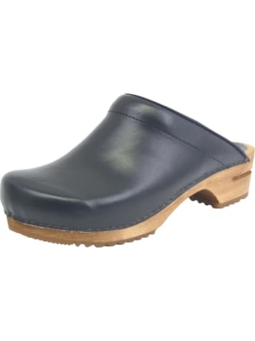 Sanita Comfortwear Clog "Wood-Lotte Open" in Blau