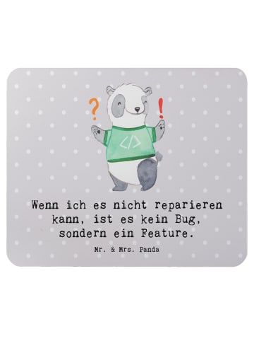 Mr. & Mrs. Panda Maus Pad Feature Charme mit Spruch in Grau Pastell