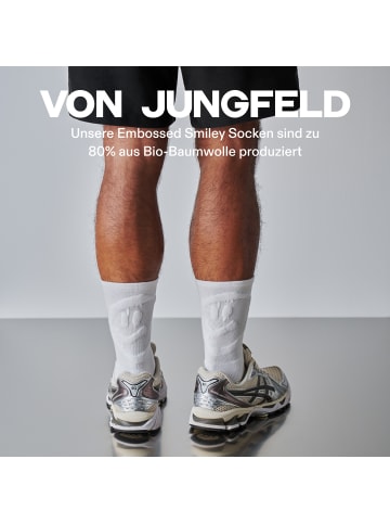 von Jungfeld Crew-Socken Embossed in Smiley - Pure White