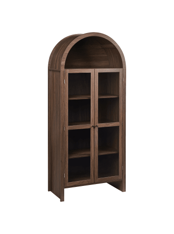 Beliani Vitrine GLENWOOD in Braun - (W) 79 x (H) 178 x (L) 40 cm