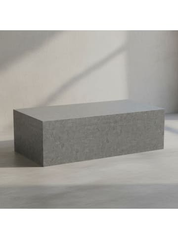 KADIMA DESIGN Couchtisch MONOBLOC 100x50x30 cm in Beton-Optik , Design in Grau