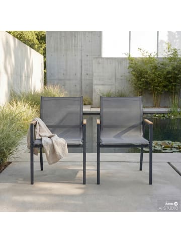home24 Gartenstuhl Alora 2er-Set in Anthrazit