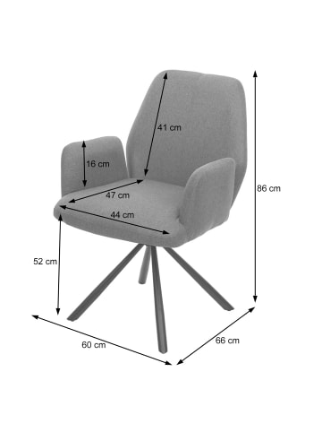 MCW Esszimmerstuhl H71, mit Lehne, Grau-braun