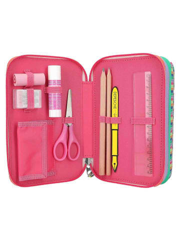 Depesche 3-Fach Federtasche mit Stifte TOPModel in 20,5 x 14,3 cm in pink