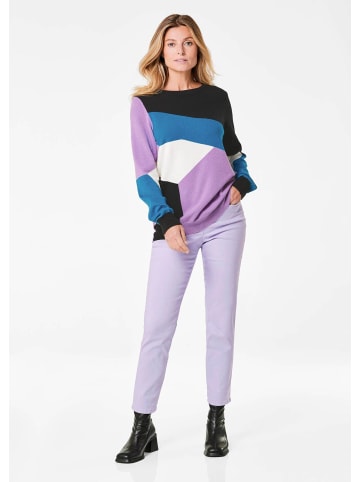 GOLDNER Strickpullover in schwarz / gemustert