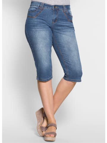 sheego Caprijeans in blue denim