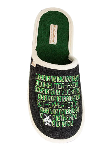 Adelheid Filzpantoffel Zocker  in Schwarz