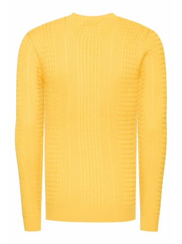 Rusty Neal Super-Slim-Fit Streetwear Fein Strick Pullover in Gelb