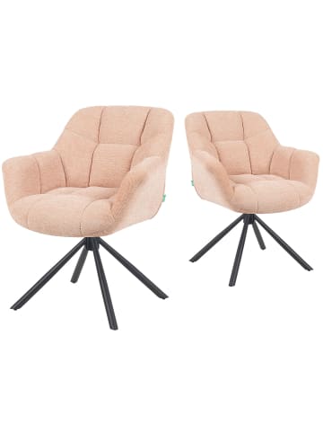 DUBI Möbel 2er-Set: Drehstuhl Mika-Luka in Rosa - (B)65 x (H)81 x  (T)66 cm