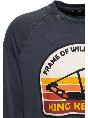 King Kerosin King Kerosin Acid wash Longsleeve Frame of Wilderness in schwarz