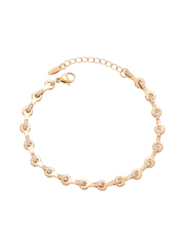 faina Women Link Bracelet With Rhinestones in Rose Gold